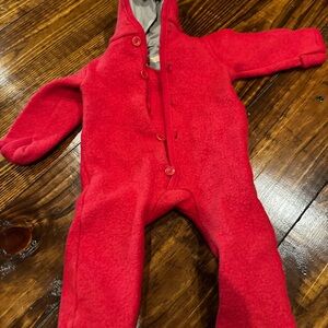 Vibrant Red Kids Footie One Piece